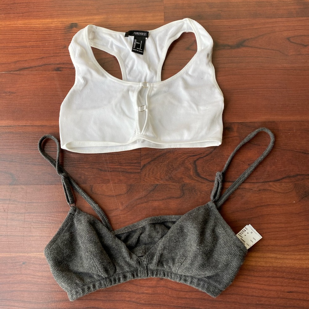 White and Grey Bralettes